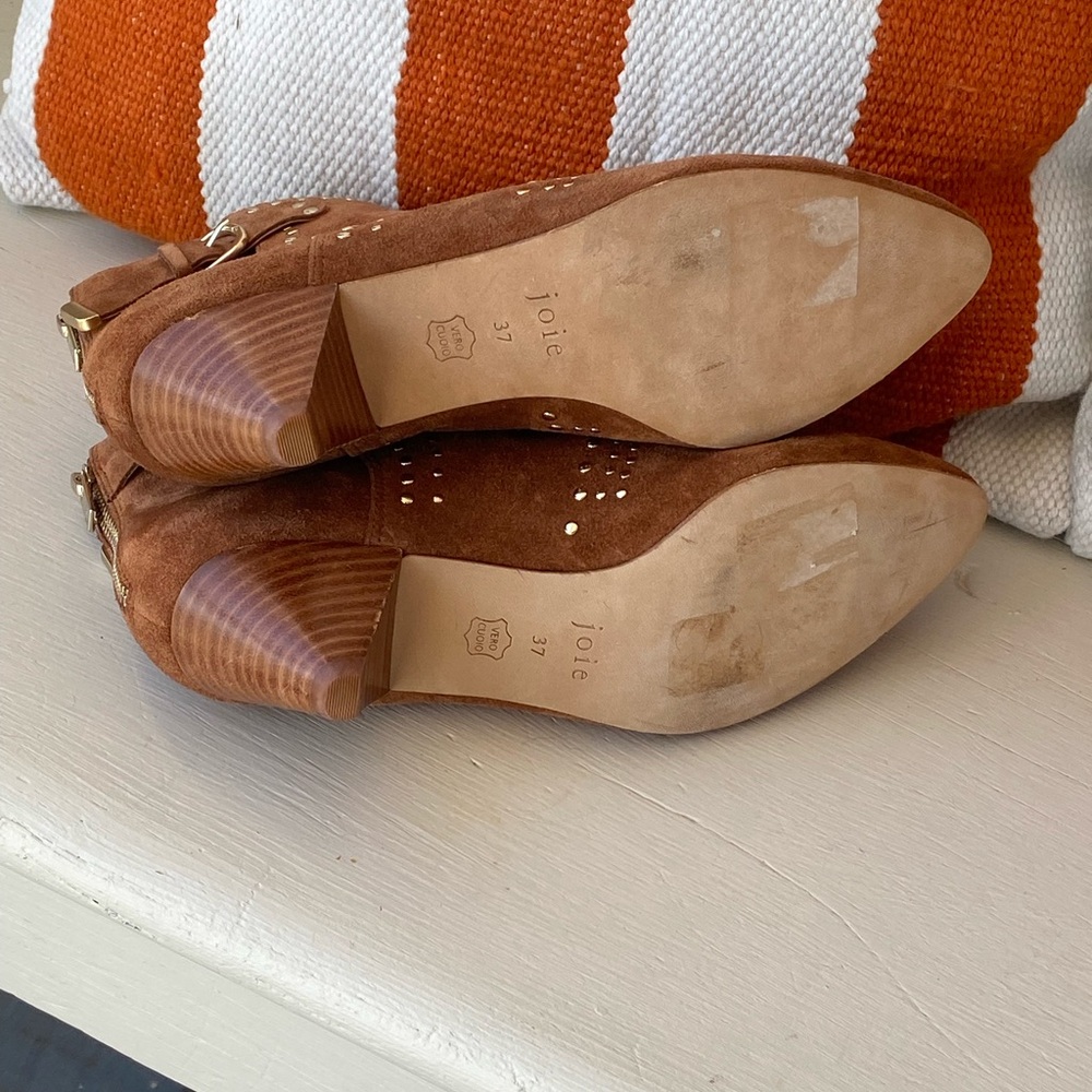 JOIE “Bickson” Studded Canyon Suede Cognac Booties 37/ US7 - Picture 6 of 10